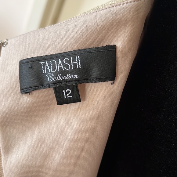 Tadashi Shoji Gold Mesh Sweetheart Dress 12 EUC - Picture 13 of 16